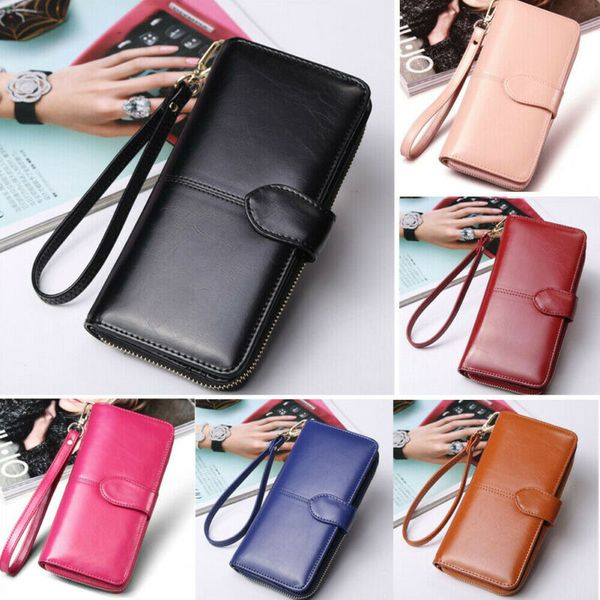 7 colors women's long leather clutch solid wallet large capacity purse card holder zipper, Red;black
7 colors women's long leather clutch solid wallet large capacity purse card holder zipper, Red;black