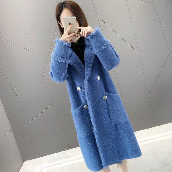 plus size woolen long winter warm overcoat spring coat knitted cardigan solid v-neck trench coat for women mink artificial mink, Black
plus size woolen long winter warm overcoat spring coat knitted cardigan solid v-neck trench coat for women mink artificial mink, Black