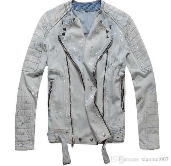 bal main autumn and winter new jacket europe and the united states trend men's retro old denim jacket short personality motorcycle jack, Black;brown
bal main autumn and winter new jacket europe and the united states trend men's retro old denim jacket short personality motorcycle jack, Black;brown