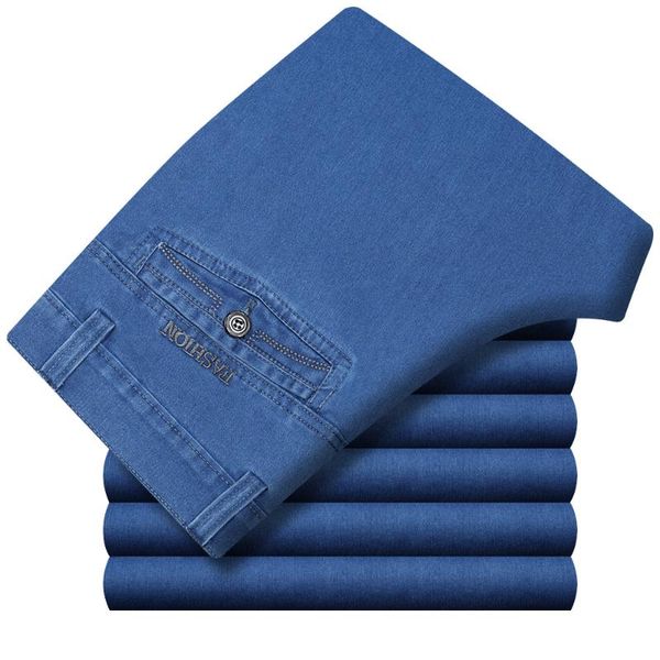 2020 autumn new style men straight-cut anti-wrinkle jeans high-waisted fine cotton stretch business casual jeans, Blue
2020 autumn new style men straight-cut anti-wrinkle jeans high-waisted fine cotton stretch business casual jeans, Blue
