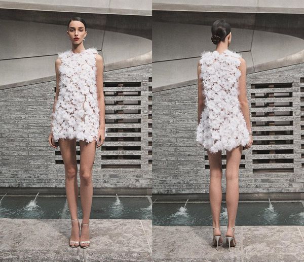 2020 new naeem khan short wedding dresses jewel neck lace 3d floral appliqued mini bridal gowns a line sweep train boho wedding dress, White
2020 new naeem khan short wedding dresses jewel neck lace 3d floral appliqued mini bridal gowns a line sweep train boho wedding dress, White