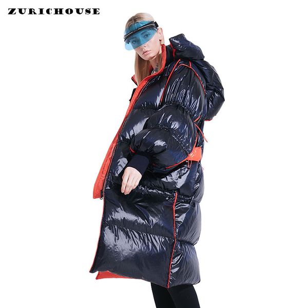 zurichouse brand winter down jacket woman long luxury contrast color hooded parka 2019 fashion loose warm ladies down coat, Black
zurichouse brand winter down jacket woman long luxury contrast color hooded parka 2019 fashion loose warm ladies down coat, Black