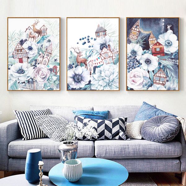 flowers and elk european architecture starry sky wall art canvas painting poster and print picture for living room home decora
flowers and elk european architecture starry sky wall art canvas painting poster and print picture for living room home decora