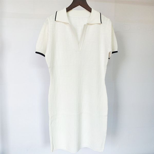 Women high quality knitted dress Europe-America new classic dresses luxury FF lapel slim dress jacquard short sleeve knitted dress selling
Women high quality knitted dress Europe-America new classic dresses luxury FF lapel slim dress jacquard short sleeve knitted dress selling