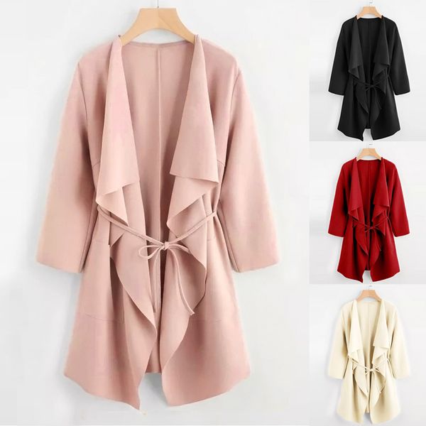 outerwear & coats jackets fashion women casual waterfall collar pocket front wrap coats and jackets women 2018nov28, Black;brown
outerwear & coats jackets fashion women casual waterfall collar pocket front wrap coats and jackets women 2018nov28, Black;brown
