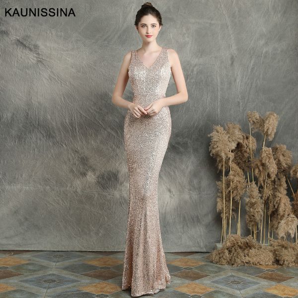 kaunissina long sequins evening robe mermaid party dress sleeveless v-neck formal evening dresses women trumpet gown vestidos, White;black
kaunissina long sequins evening robe mermaid party dress sleeveless v-neck formal evening dresses women trumpet gown vestidos, White;black