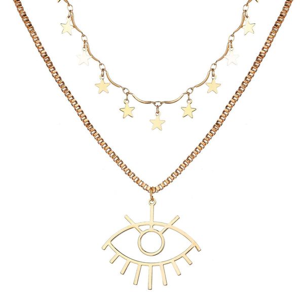 слой eye star ожерелье vintage простого стиль глаза пятиконечной звезда слой подвеска сплав ожерелье для женщин ювелирных изделий, Silver
слой eye star ожерелье vintage простого стиль глаза пятиконечной звезда слой подвеска сплав ожерелье для женщин ювелирных изделий, Silver