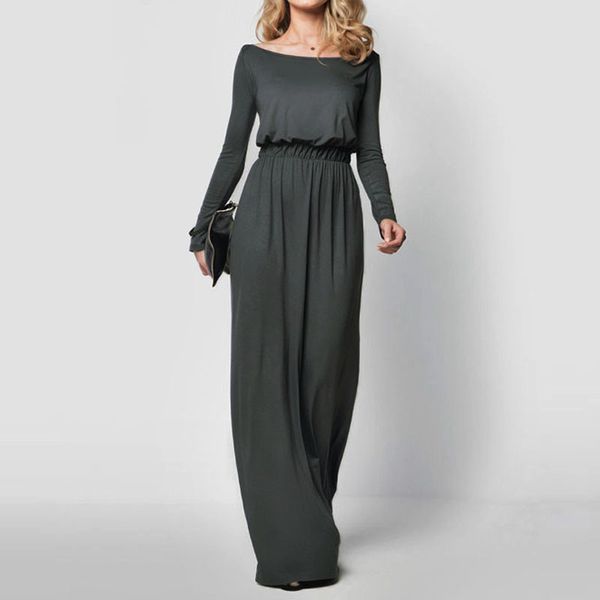 women elegant maxi dress 2019 long sleeve retro slash neck spring autumn high waist long party solid color gown dresses vestidos, Black;gray
women elegant maxi dress 2019 long sleeve retro slash neck spring autumn high waist long party solid color gown dresses vestidos, Black;gray