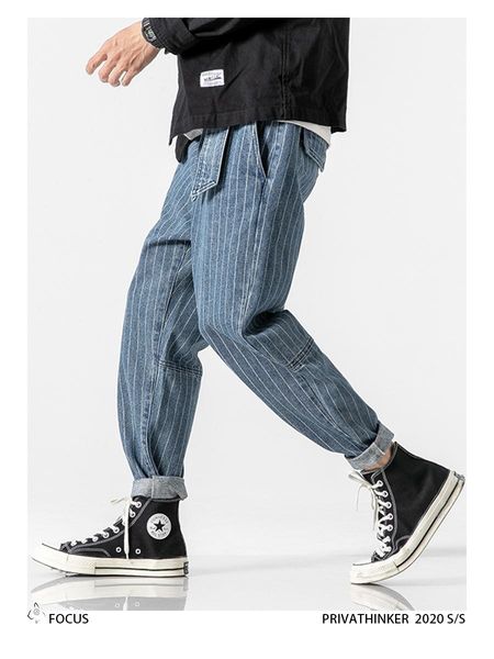 fashon men's streetwear loose denim pants men autumn winter striped oversize harem pants male fashion pockets jeans, Blue
fashon men's streetwear loose denim pants men autumn winter striped oversize harem pants male fashion pockets jeans, Blue
