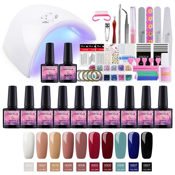 pro gel nail polish set for manicure set 24w/36w uv led lamp 10pc soak off gel varnishes manicure tools kit for nail art
pro gel nail polish set for manicure set 24w/36w uv led lamp 10pc soak off gel varnishes manicure tools kit for nail art