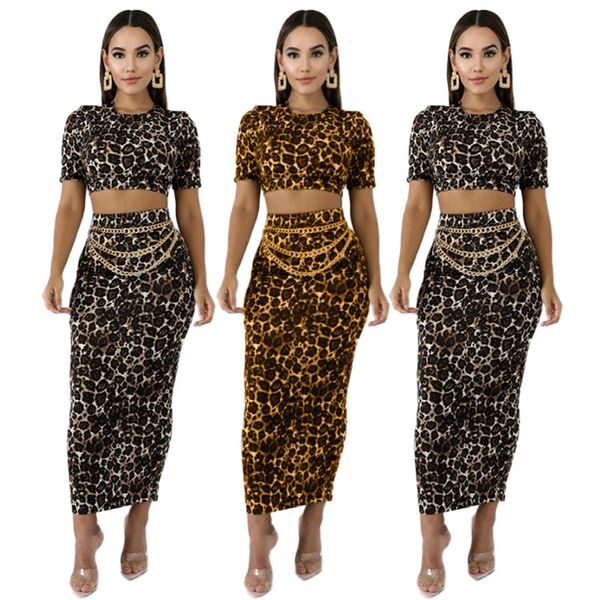 women designer two piece dress fashion leopard printed short sleeve two piece sets fashion party womens clothing, White
women designer two piece dress fashion leopard printed short sleeve two piece sets fashion party womens clothing, White