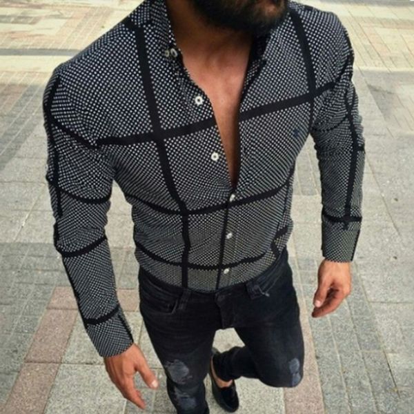 men's casual shirts men plaid shirt long sleeve mens blouse business breathable camisa masculina 2021 vintage button, White;black
men's casual shirts men plaid shirt long sleeve mens blouse business breathable camisa masculina 2021 vintage button, White;black