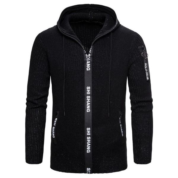 men's sweaters men thick hooded cardigan letter zipper sweater perfect quality cashmere long sleeve coat cotton knitwear dropshopping, White;black
men's sweaters men thick hooded cardigan letter zipper sweater perfect quality cashmere long sleeve coat cotton knitwear dropshopping, White;black