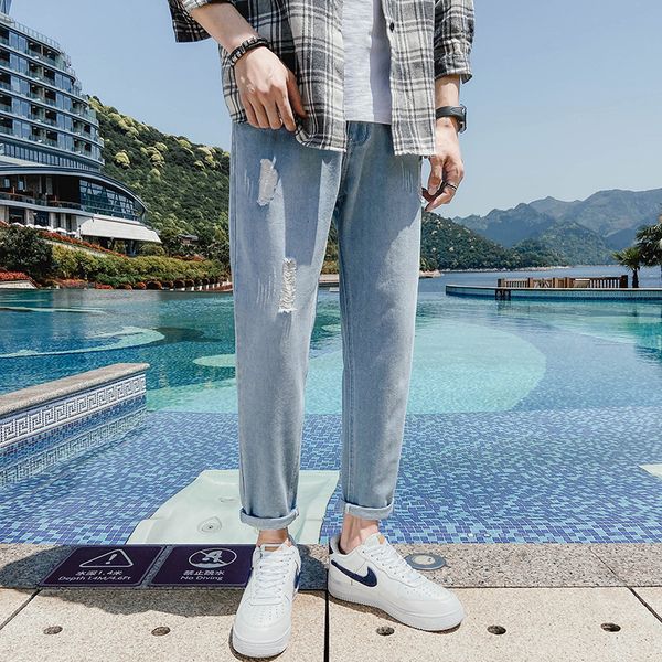men jeans 2020 summer men's holes cowboy pants male fashion trend baggy homme cargo pocket wash jeans denim casual trousers, Blue
men jeans 2020 summer men's holes cowboy pants male fashion trend baggy homme cargo pocket wash jeans denim casual trousers, Blue