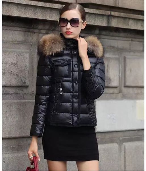 women's down parkas jacket loose short winter outdoor clothing thick warm clothing 2019 new ski suit european authentic hooded fur coll, Black
women's down parkas jacket loose short winter outdoor clothing thick warm clothing 2019 new ski suit european authentic hooded fur coll, Black