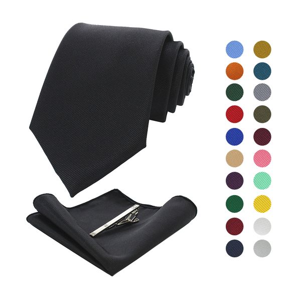 kamberft classic solid color formal necktie and pocket square handkerchief tie clip sets ties for men business wedding gravatas, Blue;white
kamberft classic solid color formal necktie and pocket square handkerchief tie clip sets ties for men business wedding gravatas, Blue;white