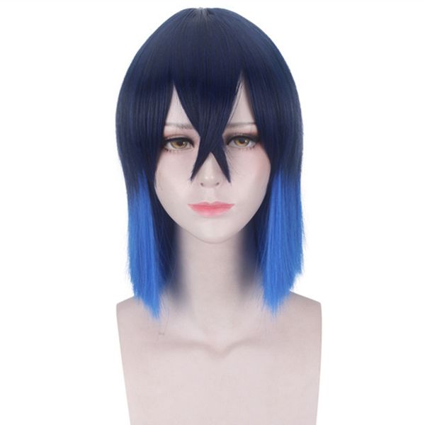 cosplay wig with bangs harajuku bob style ombre dark blue gradient light blue anime synthetic hair for men / women, Black
cosplay wig with bangs harajuku bob style ombre dark blue gradient light blue anime synthetic hair for men / women, Black