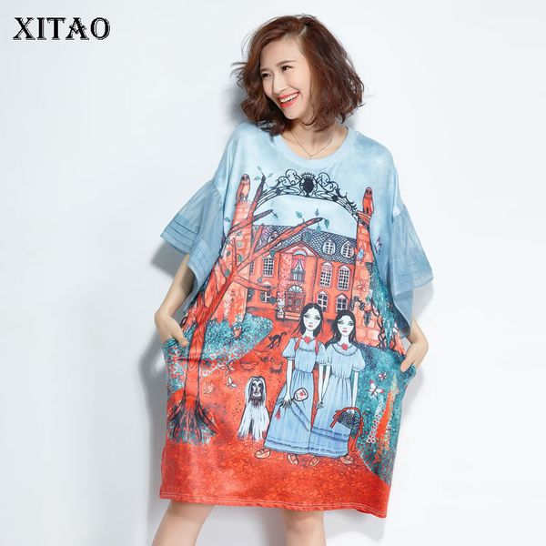 xitao preppy style summer mini dress women o neck cartoon pattern print plus size petal sleeve dress summer clothing new kzh432, Black;pink
xitao preppy style summer mini dress women o neck cartoon pattern print plus size petal sleeve dress summer clothing new kzh432, Black;pink