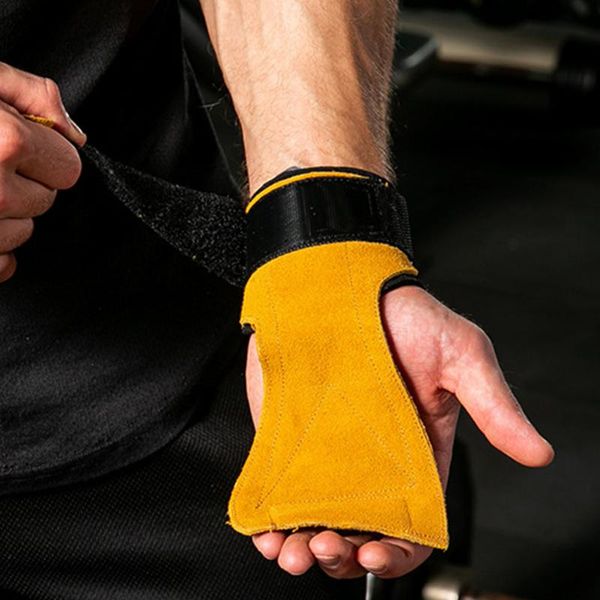 1 pair artificial cowhide wear resistant equipment non slip gym support sport protective adjustable pull grip wrist wraps, Black;red
1 pair artificial cowhide wear resistant equipment non slip gym support sport protective adjustable pull grip wrist wraps, Black;red