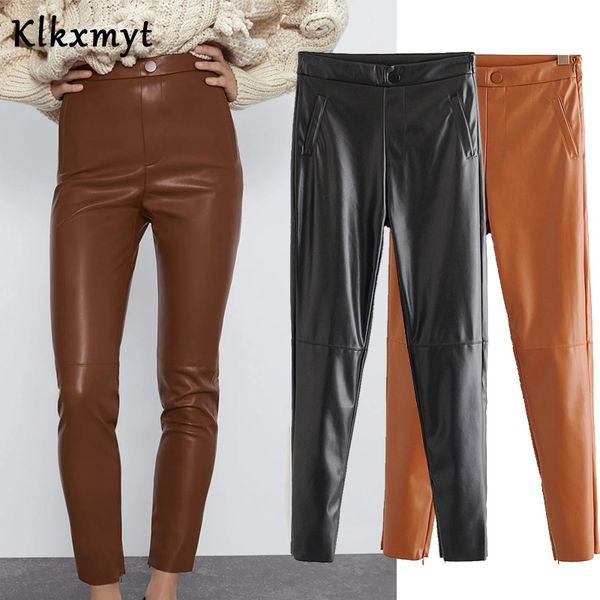 women stylish pu faux leather stretch pants 2020 solid high waist warm ladies pencil trousers full length streetwear bottoms, Black;white
women stylish pu faux leather stretch pants 2020 solid high waist warm ladies pencil trousers full length streetwear bottoms, Black;white