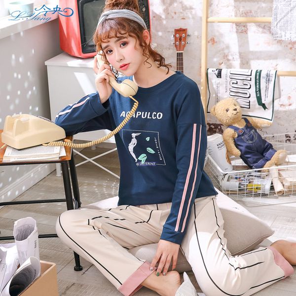 autumn cotton home clothes winter homewear women pajama sets two piece set sleepwear pajama set place printing cotton sets, Blue;gray
autumn cotton home clothes winter homewear women pajama sets two piece set sleepwear pajama set place printing cotton sets, Blue;gray