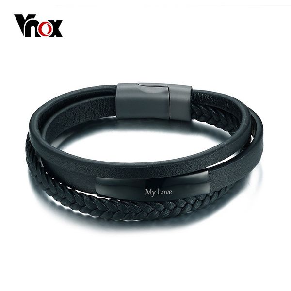 vnox multi-layer genuine leather bracelet bangle for men personalized name service, Golden;silver
vnox multi-layer genuine leather bracelet bangle for men personalized name service, Golden;silver