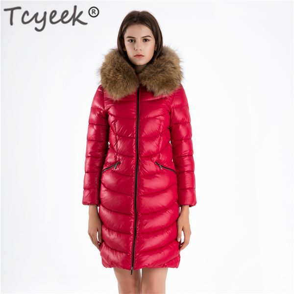 tcyeek winter women's down jacket large raccoon fur hooded clothes 2019 korean thick warm long 90% duck down coat hiver l8026, Black
tcyeek winter women's down jacket large raccoon fur hooded clothes 2019 korean thick warm long 90% duck down coat hiver l8026, Black