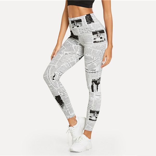 female yoga pants newspaper letter print streetwear casual trousers 2019 summer sport leggings black and white gym pants, White;red
female yoga pants newspaper letter print streetwear casual trousers 2019 summer sport leggings black and white gym pants, White;red