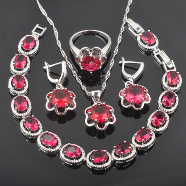 fahoyo birthday gift red zirconia flower design for women 925 silver jewelry sets bracelet necklace pendant earrings ring qs0130
fahoyo birthday gift red zirconia flower design for women 925 silver jewelry sets bracelet necklace pendant earrings ring qs0130