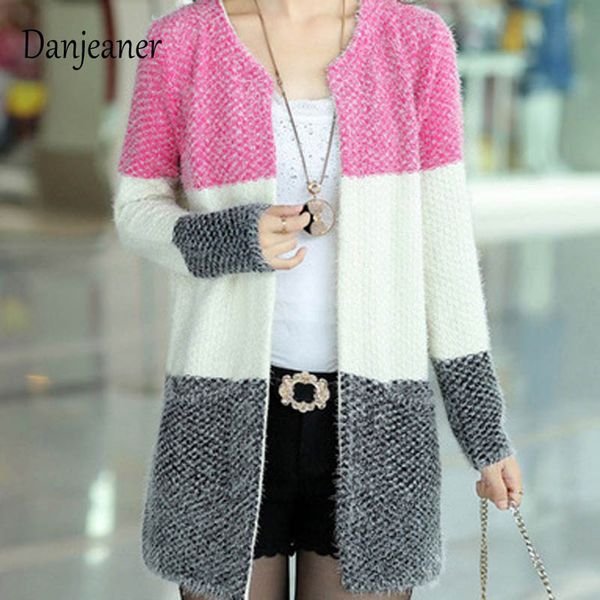 danjeaner autumn winter mohair long cardigans 3 colors patchwork knitting sweaters long sleeve casual thick jumpers pull femme, White
danjeaner autumn winter mohair long cardigans 3 colors patchwork knitting sweaters long sleeve casual thick jumpers pull femme, White