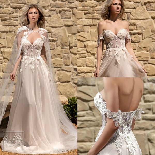 2019 lace bohemian wedding dresses with wrap jacket sweetheart appliques a line wedding dress sweep train boho bridal gowns, White
2019 lace bohemian wedding dresses with wrap jacket sweetheart appliques a line wedding dress sweep train boho bridal gowns, White