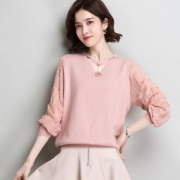 polyster sweet v-neck blouses femme ice silk knitted blouse and shirts spring summer casual elegant office lady womens 2019, White
polyster sweet v-neck blouses femme ice silk knitted blouse and shirts spring summer casual elegant office lady womens 2019, White