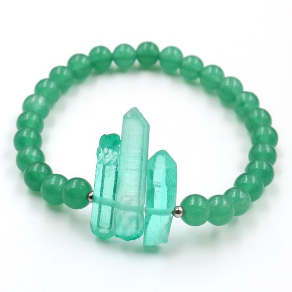 10 pcs handmade weave irregular shape crystal dyed with green aventurine round beads stretchy bracelet charm jewelr, Black
10 pcs handmade weave irregular shape crystal dyed with green aventurine round beads stretchy bracelet charm jewelr, Black