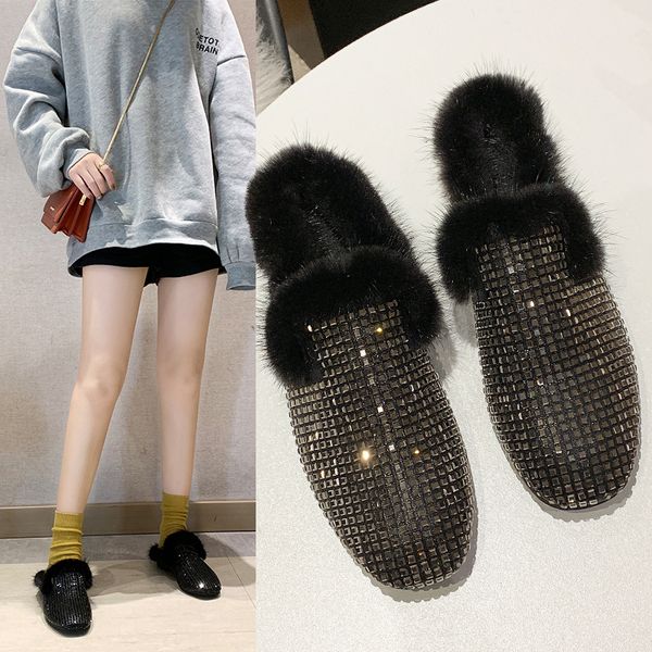 female shoes low womens slippers outdoor slides cover toe platform fashion fur flip flops winter footwear 2019 soft flat luxury, Black
female shoes low womens slippers outdoor slides cover toe platform fashion fur flip flops winter footwear 2019 soft flat luxury, Black