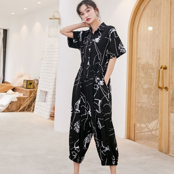 lanmrem 2019 new street styles turn-down collar women clothes short inks printed loose three quarter length jumpsuit wg98701l, Black;white
lanmrem 2019 new street styles turn-down collar women clothes short inks printed loose three quarter length jumpsuit wg98701l, Black;white