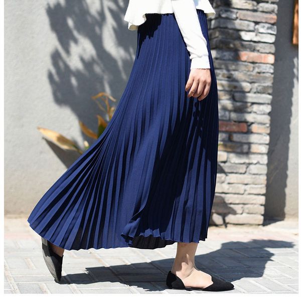 2019 women spring/autumn solid pleated skirts a-line long skirt stretch high waist women maxi skirt longa falda elegant skirts, Black
2019 women spring/autumn solid pleated skirts a-line long skirt stretch high waist women maxi skirt longa falda elegant skirts, Black