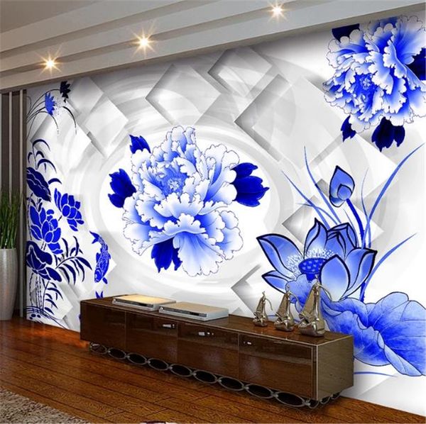 custom any size 3d wallpaper fashion trend blue and white porcelain 3d tv background wall decoration mural wallpaper
custom any size 3d wallpaper fashion trend blue and white porcelain 3d tv background wall decoration mural wallpaper