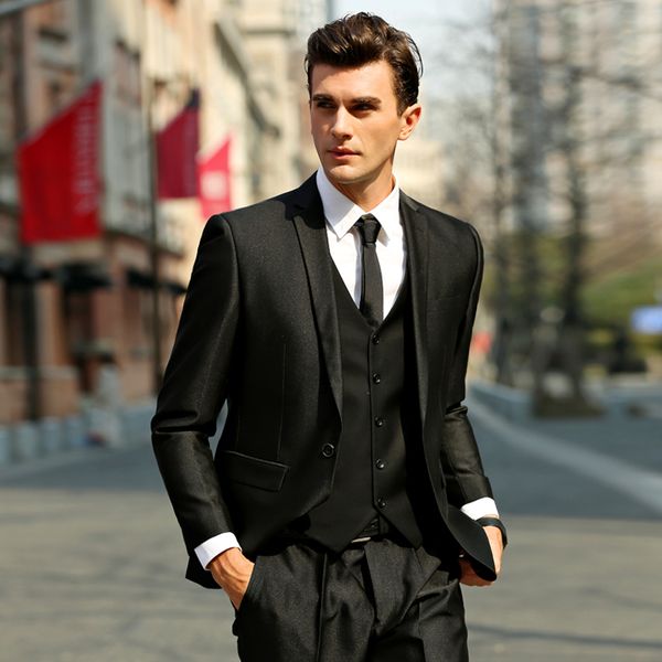 male formal wears italian wedding suits men slim business suit 3 pieces mens suit groom tuxedos (jacket+pants+vest, White;black 
male formal wears italian wedding suits men slim business suit 3 pieces mens suit groom tuxedos (jacket+pants+vest, White;black