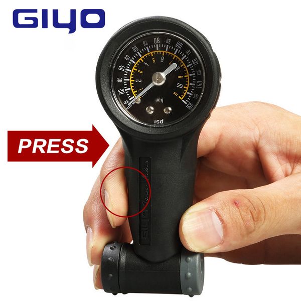 giyo bike tire gauge schrader presta valves air pressure barometer 160 psi ing