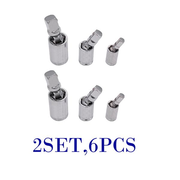 2 set 6 pcs 1/2 3/8 1/4 \"swivel impact adapter plug joint bushing
