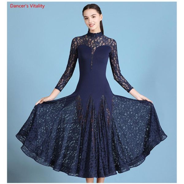 modern dance skirt lace long sleeve ballroom dance dress waltz ballroom dress women's competition clothes, Black;red
modern dance skirt lace long sleeve ballroom dance dress waltz ballroom dress women's competition clothes, Black;red