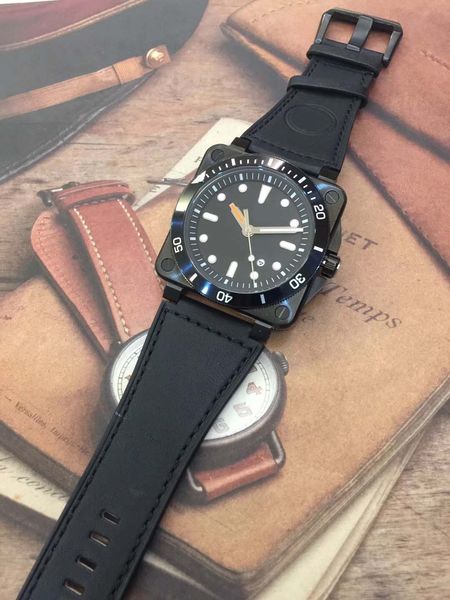 square military mens wristwatches outdoor bellross black dial automatic watch aviation 46mm large men watches with black leather strap, Slivery;brown
square military mens wristwatches outdoor bellross black dial automatic watch aviation 46mm large men watches with black leather strap, Slivery;brown
