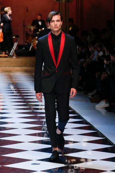 black man suit red shawl lapel stage costom made men suits wedding groom wear tuxedos bridegroom men blazer 2 piece jacket+pants, Black;gray
black man suit red shawl lapel stage costom made men suits wedding groom wear tuxedos bridegroom men blazer 2 piece jacket+pants, Black;gray