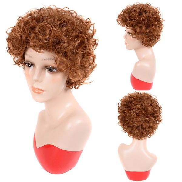 8cm shuohan synthetic wig high temperature fiber african bouncy curly fluffy machine net none lace sx109 short brown, Black
8cm shuohan synthetic wig high temperature fiber african bouncy curly fluffy machine net none lace sx109 short brown, Black