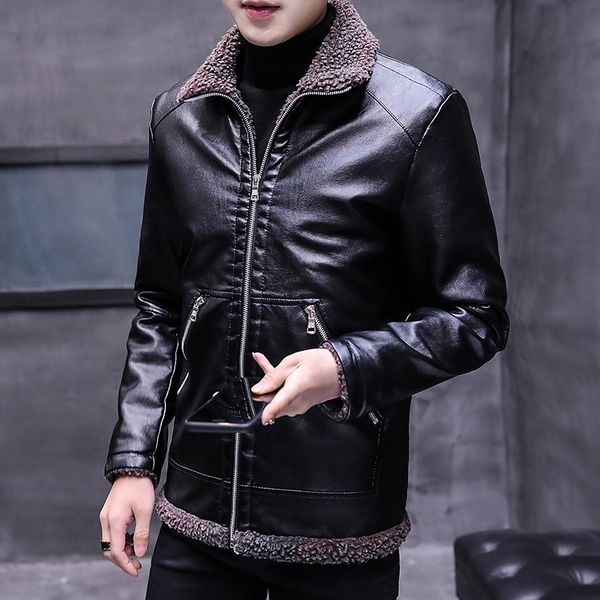 winter men's pu leather jacket coats add velvet warm outwear male casual motorcycle pilot bomber biker jacket men plus size 4xl, Black
winter men's pu leather jacket coats add velvet warm outwear male casual motorcycle pilot bomber biker jacket men plus size 4xl, Black