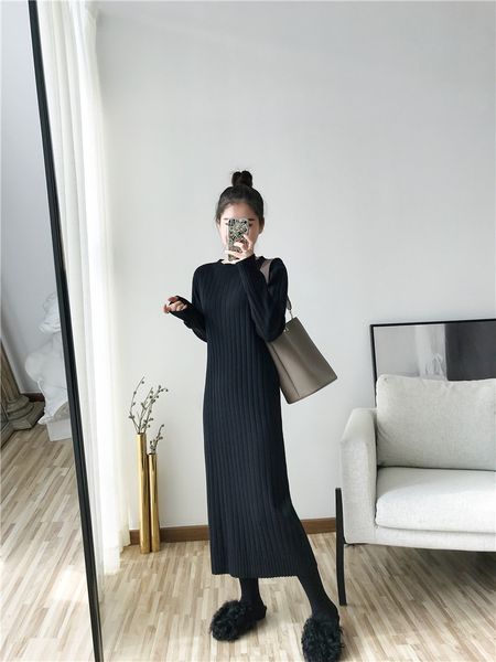 fall / winter 2020 new long knee knit dress with loose striped mid-long bottoming shirt sweater dress, White
fall / winter 2020 new long knee knit dress with loose striped mid-long bottoming shirt sweater dress, White