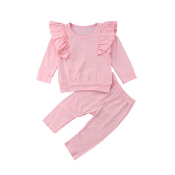 6m-4y infant baby girl ruffles t-shirt long sleeve + solid pants pink 2pcs outfits baby sweet clothes set, White
6m-4y infant baby girl ruffles t-shirt long sleeve + solid pants pink 2pcs outfits baby sweet clothes set, White