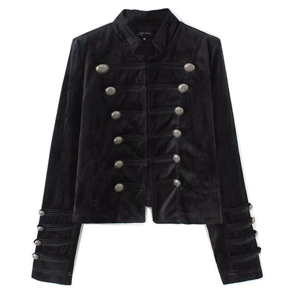 2019 retro double-breasted covered buttons velvet jacket velou personality cool slim coat mandarin collar outerwear, Black;brown
2019 retro double-breasted covered buttons velvet jacket velou personality cool slim coat mandarin collar outerwear, Black;brown