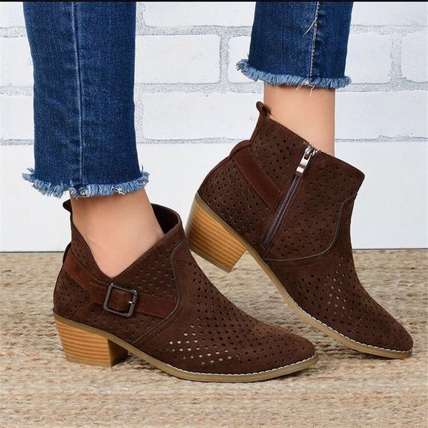 shoes woman invierno classics thick heel hollow slip on zipper ankle botas mujer comfortable round toe boots pour women, Black
shoes woman invierno classics thick heel hollow slip on zipper ankle botas mujer comfortable round toe boots pour women, Black