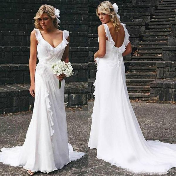 ruffles 2020 bohemian boho wedding dresses v neck sleeveless long wedding dress bridal gowns vestido de noiva, White
ruffles 2020 bohemian boho wedding dresses v neck sleeveless long wedding dress bridal gowns vestido de noiva, White